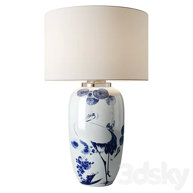 Chinoiserie Ceramic Table Lamp 3DModel
