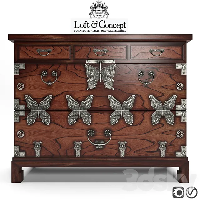 CHINOISERIE_CHEST _OF_DRAWERS_BUTTERFLY 3D Model
