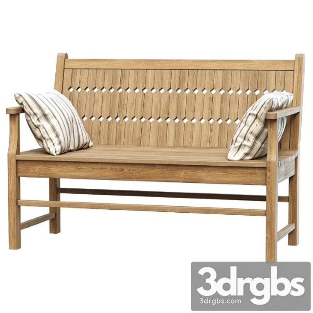Chippendale Patio Bench Wooden Bench 3D Model Free