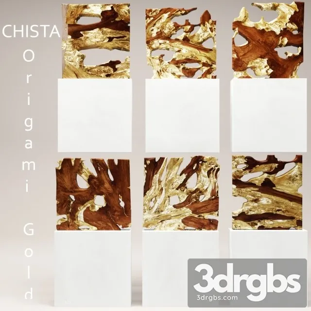 Chista Origami Gold 3D Model Free