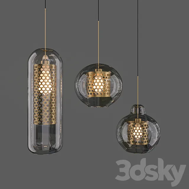 Chiswick Glass Pendant Light 3D Model