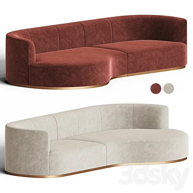 Chloe curved sofa 3D Model