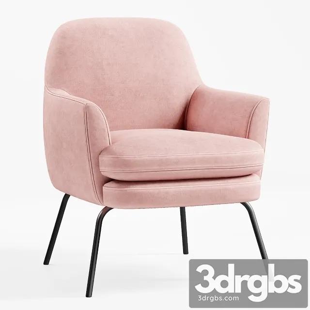 Chloe Velvet Arm Chair 3D Model Free