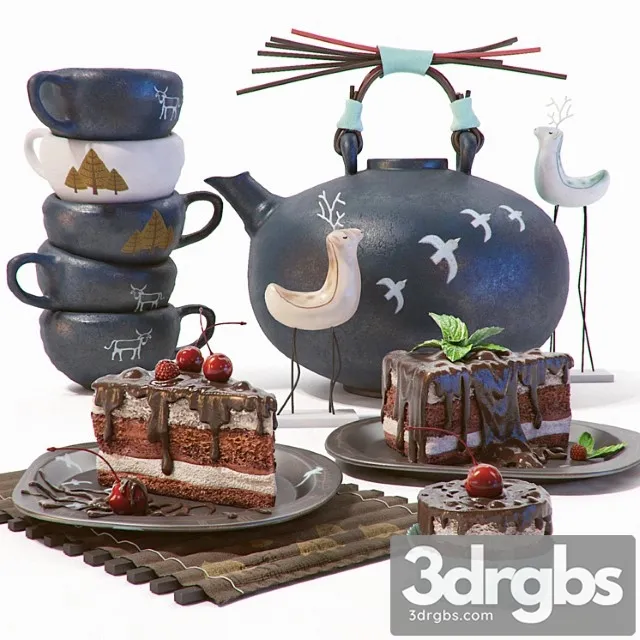 Chocolate cake 2 3D Model Free