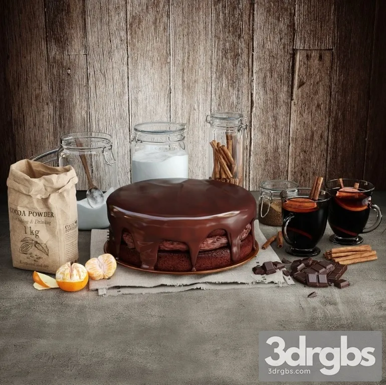 Chocolate Cake 3D Model Free
