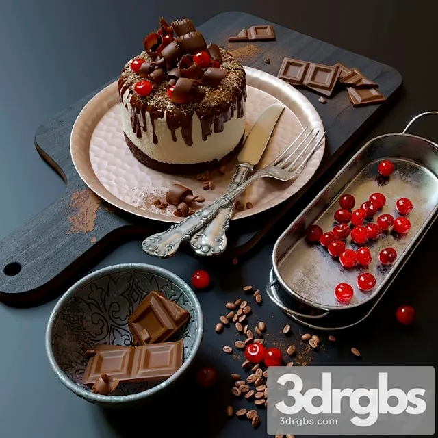 Chocolate cake_222 3D Model Free