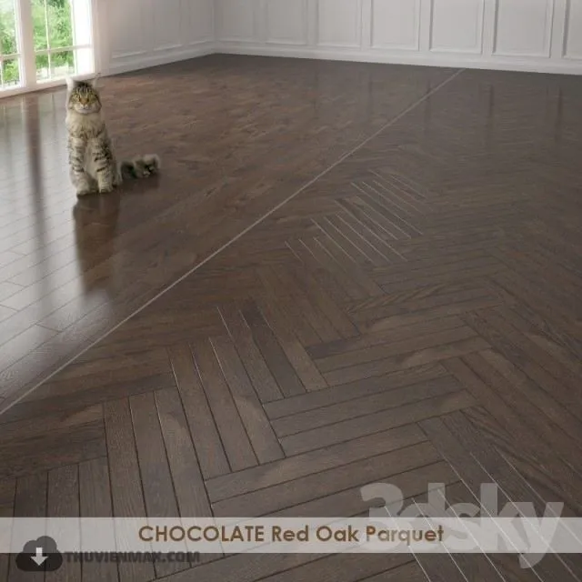 CHOCOLATE Red Oak Parquet 3D Model