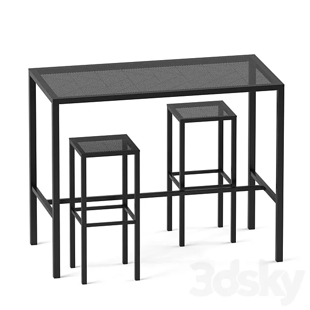 Choe bar or counter stool and high table 3D Model