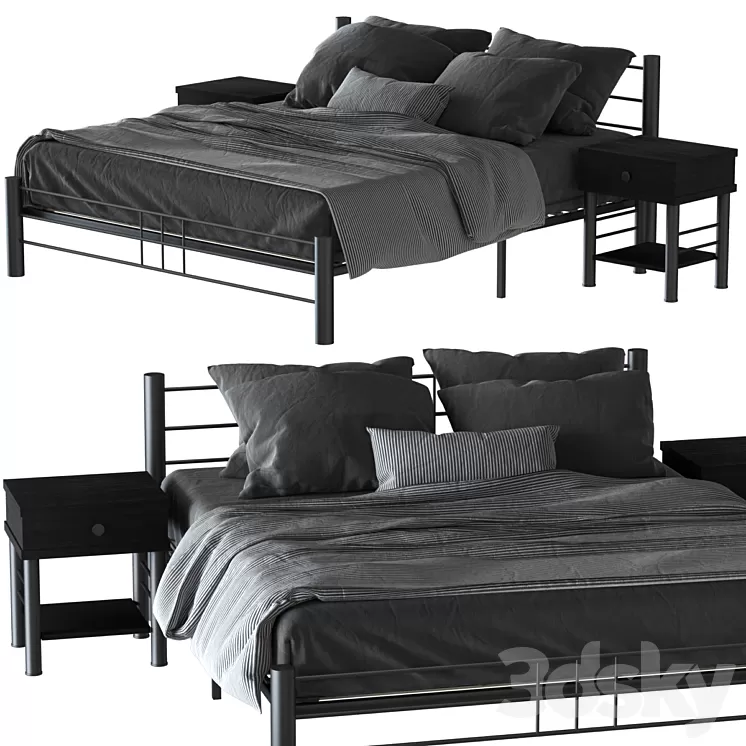 Chris metal bed 3D Model Free