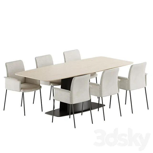 Christine Kroencke Tantrix Table Jaro 200 chair dining set 3DModel