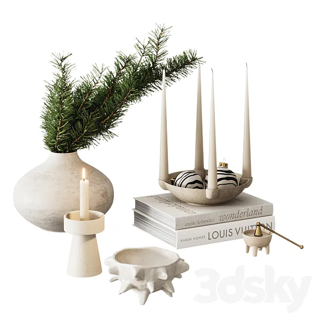 Christmas coffee table set 3D Model