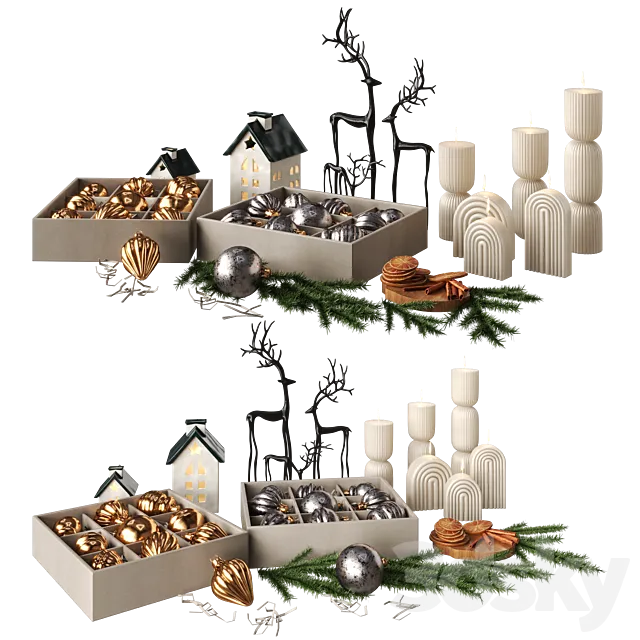 Christmas Decor set 3D Model