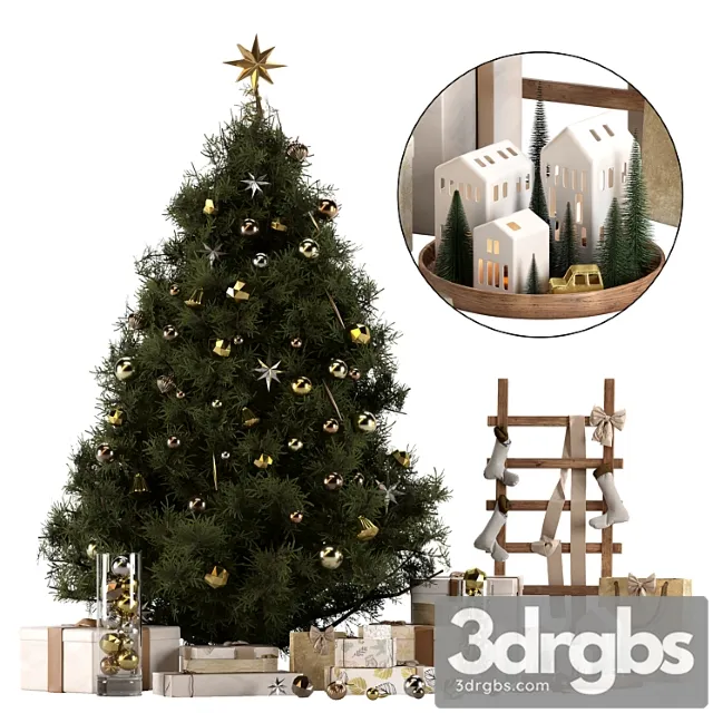 Christmas Decoration Set 02 3D Model Free