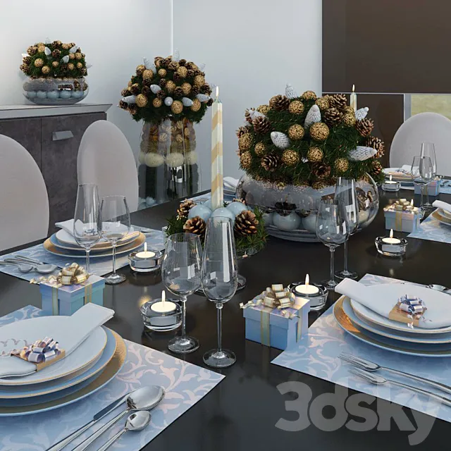 Christmas decorations and serving 3DModel