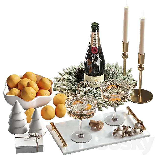 Christmas decorative set 2 3D Model