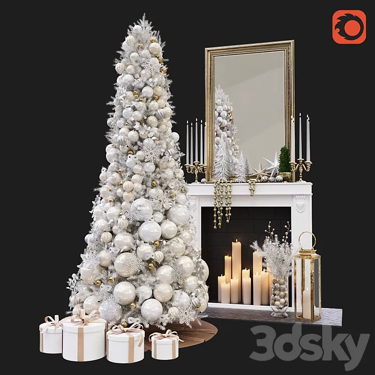 Christmas Decorative set sk_2 (Corona) 3D Model