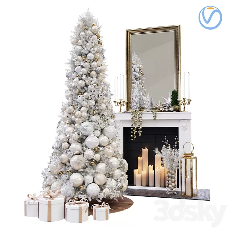 Christmas Decorative set sk_2 (Vray) 3D Model