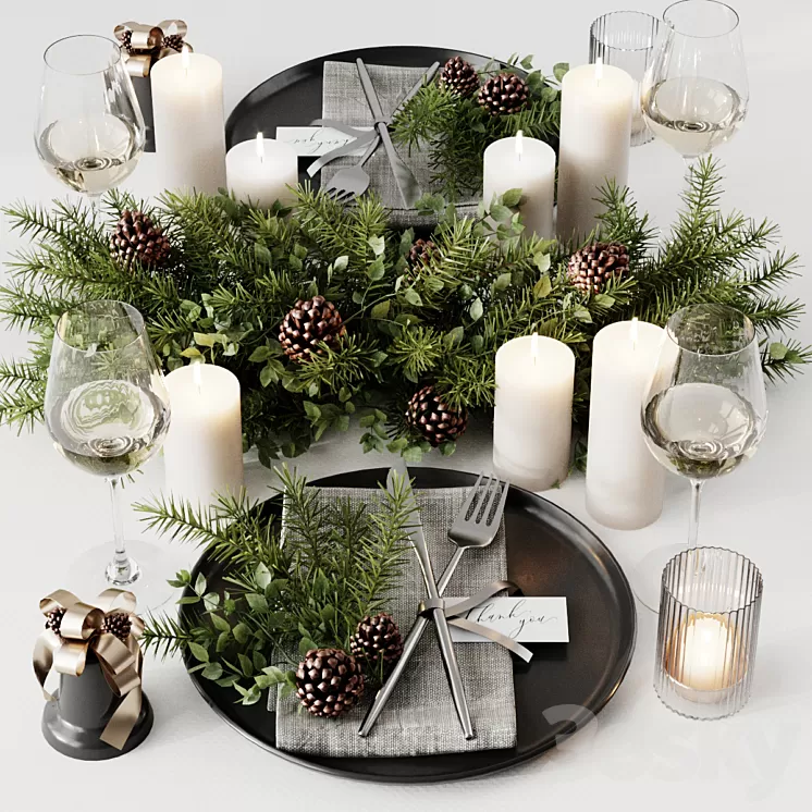 Christmas servirovka 3D Model Free