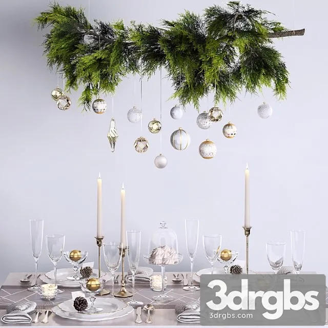 Christmas tablescape 3D Model Free