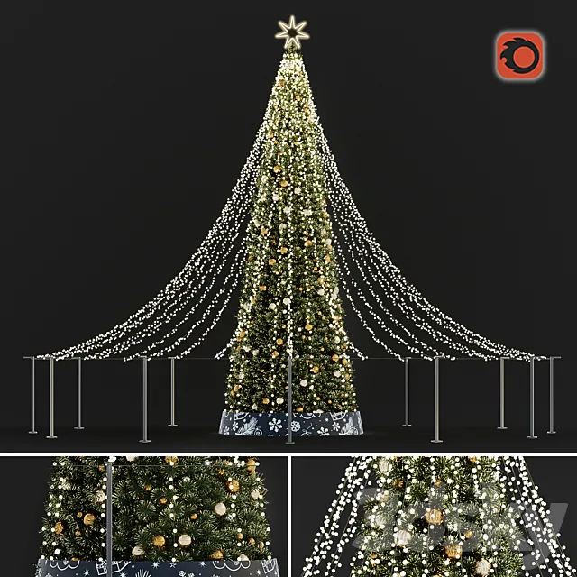 Christmas Tree Street 3D Model