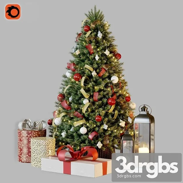 Christmas Tree With Decor 1 3D Model Free