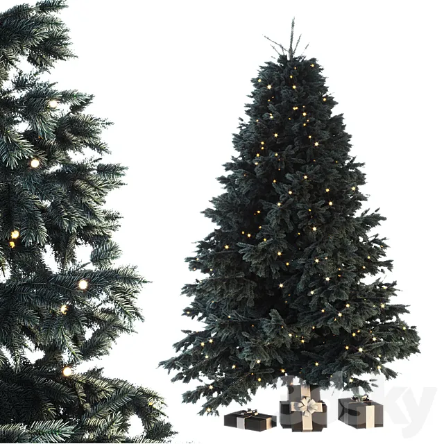 Christmas tree with gifts 3D Model