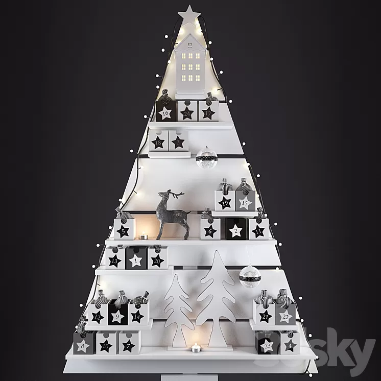 Christmas wall tree 3D Model