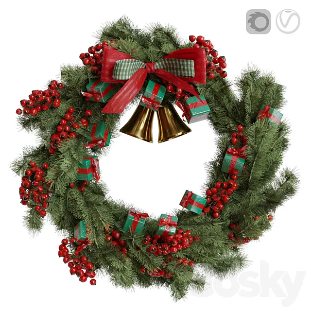 Christmas wreath 1 3DModel