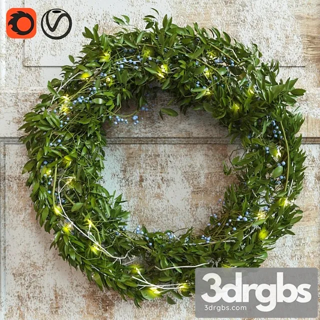 Christmas wreath 3D Model Free