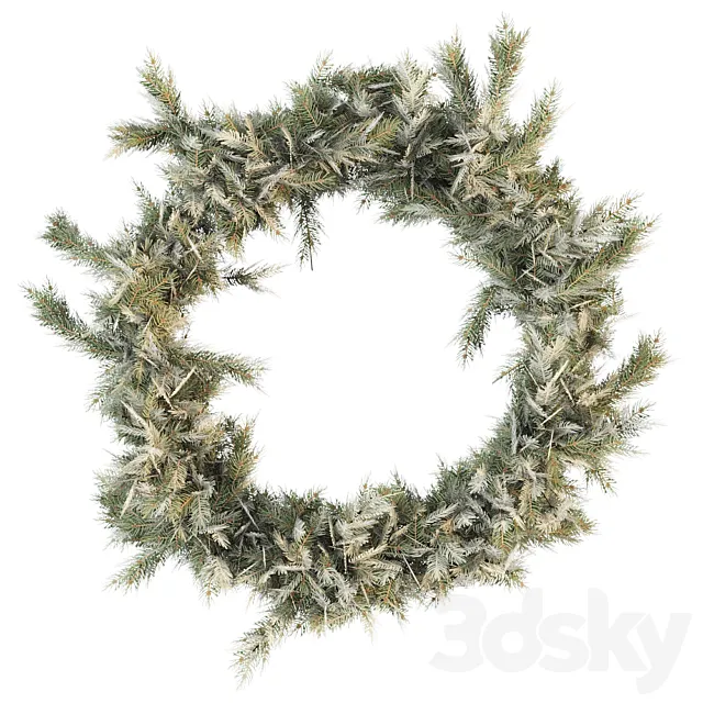 Christmas wreath of coniferous branches Free Download