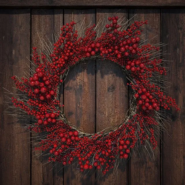 Christmas wreath of twigs of rowan 3D Model
