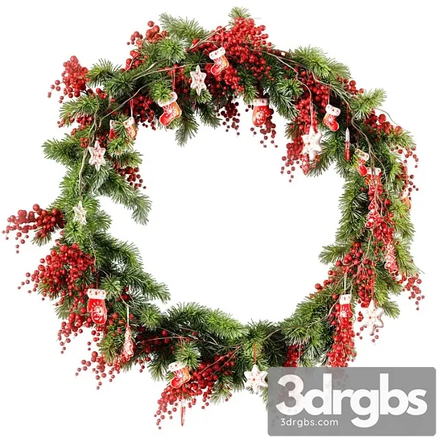 Christmas wreath v2 3D Model Free
