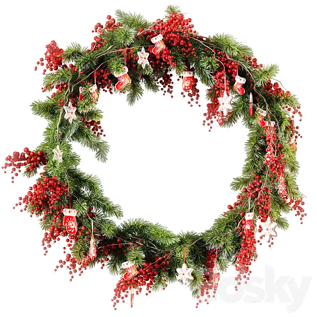 Christmas Wreath v2 3D Model