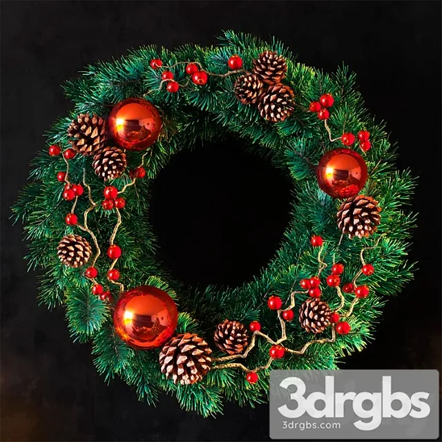 Christmas wreath_3 3D Model Free