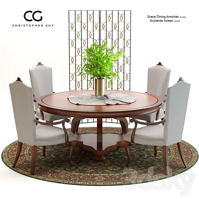 Christopher Guy Grace Dining Set 3DModel
