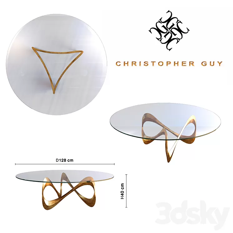 Christopher Guy Parisian Graffiti Table 3D Model
