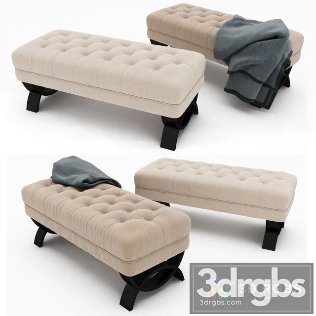 Christopher Knight Home Scarlette Tufted Fabric Ottoman Bench 3D Model Free