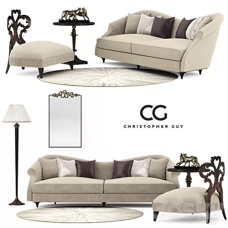 Christopher set sofa 3D Model