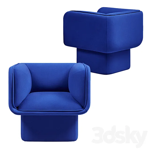 Chunky Block-Like Armchair by MUT Design 3D Model