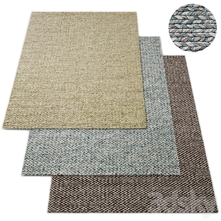 Chunky Braided Twist Rug RH 3D Model Free