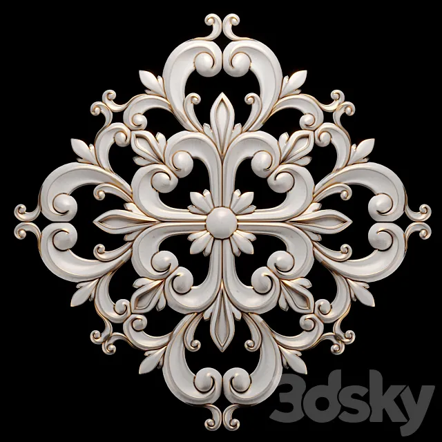 Church decor wood 14 3D Model