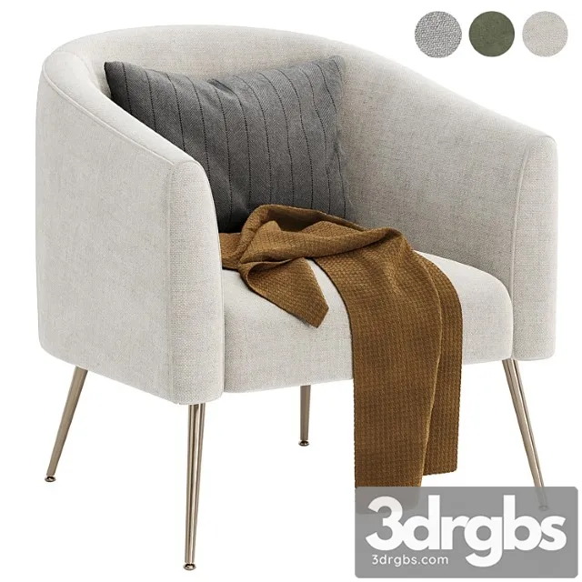 Chynia Upholstered Barrel Chair 3D Model Free