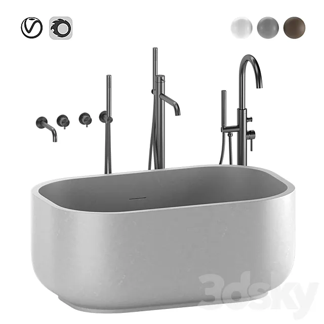 Cielo Dafne bath tub 3D Model