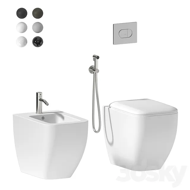Cielo Shui Comfort Back to wall WC _ Bidet 3D Model