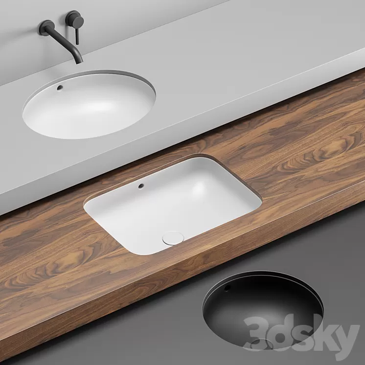 Cielo Undercounter Washbasin Set 3D Model Free
