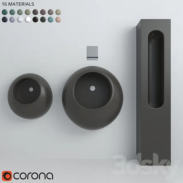 Cielo urinal pack + Noken Smart Line 3D Model