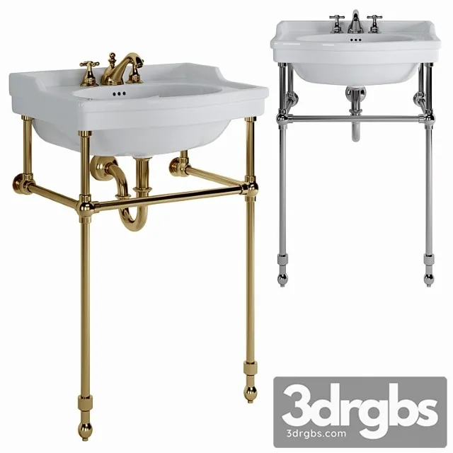 Cierra Console Sink With Brass Stand 3D Model Free