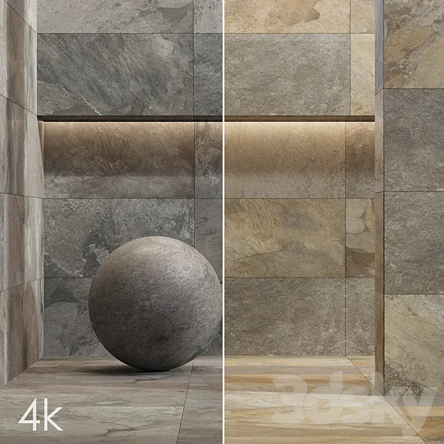 Cifre Ceramica Set 06 – Bundle _ 2 types: Black Slate & Brown Slate _ 4K 3D Model