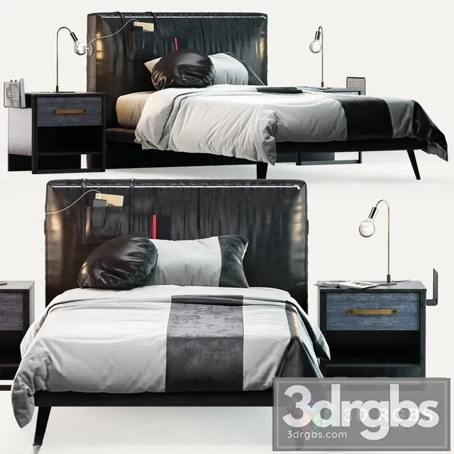 Cilek Dark Metal Bed 3D Model Free