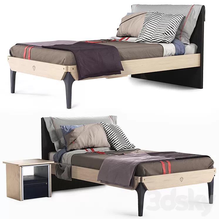 Cilek_Jugendzimmer_Trio_Bett 3D Model